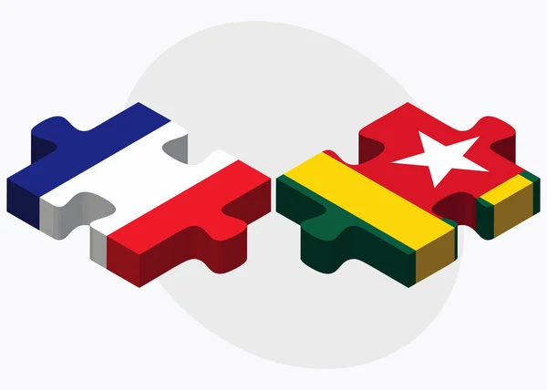 Frankreich und Togo Flaggen — Stockvektor