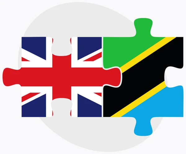 United Kingdom and Tanzania Flags — Stock Vector