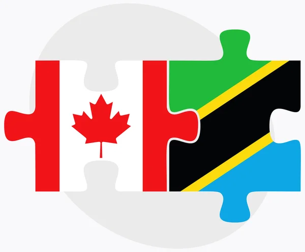 Canada and Tanzania Flags — Stock Vector