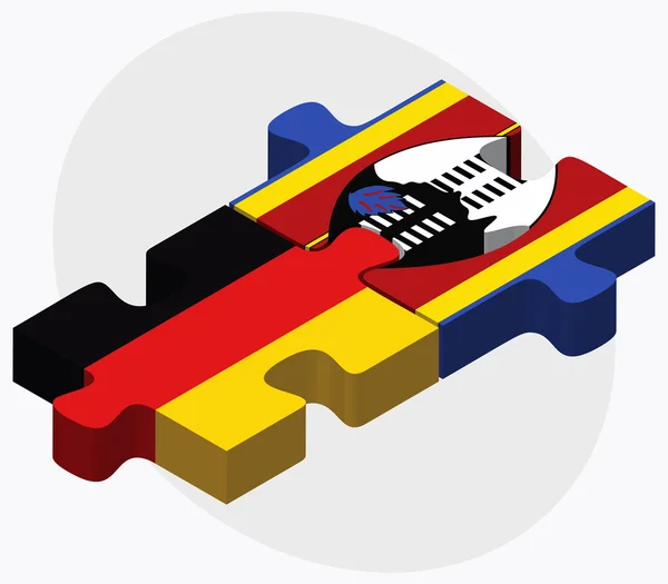 Duitsland en Swaziland vlaggen — Stockvector
