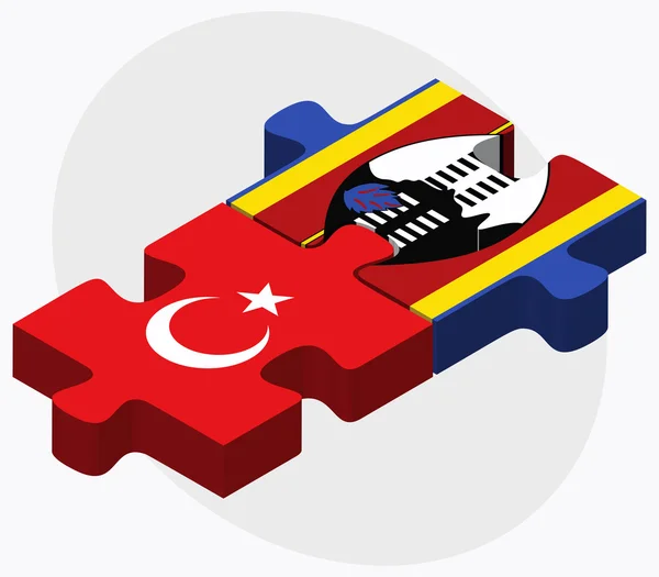 Drapeaux de Turquie et du Swaziland — Image vectorielle