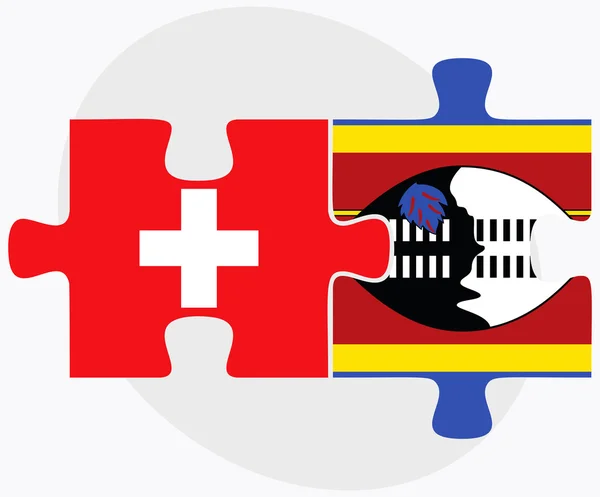 Drapeaux Suisse et Swaziland — Image vectorielle