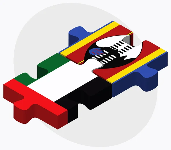 Förenade Arabemiraten och Swaziland flaggor — Stock vektor