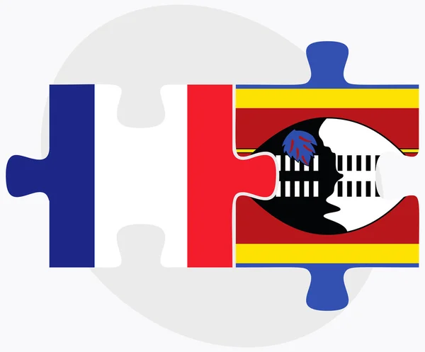 Drapeaux de France et du Swaziland — Image vectorielle