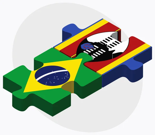 Brazílie a Svazijska příznaky — Stockový vektor