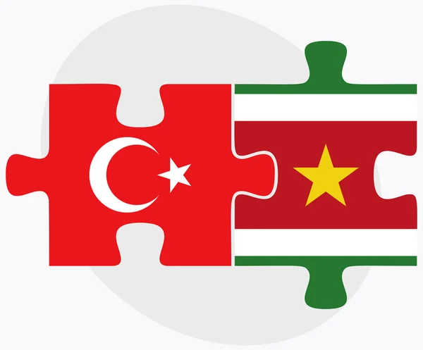 Banderas de Turquía y Surinam — Vector de stock