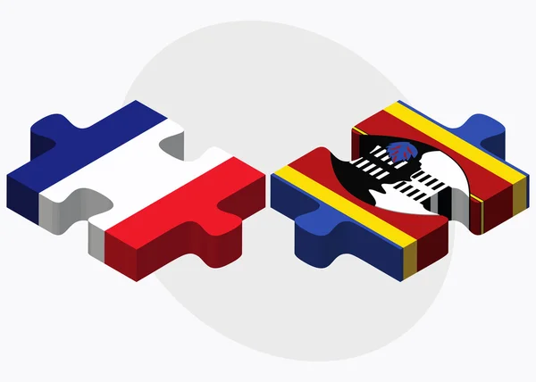 Banderas de Francia y Swazilandia — Vector de stock