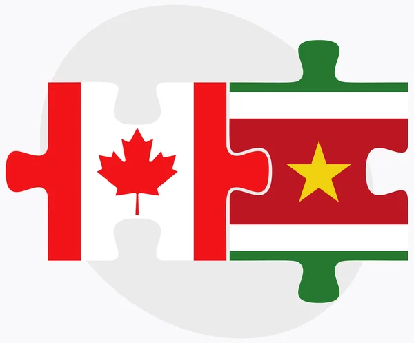 Kanada a Surinamu příznaky — Stockový vektor