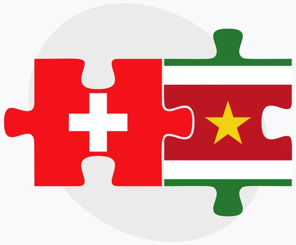 Vlaggen van Zwitserland en Suriname — Stockvector