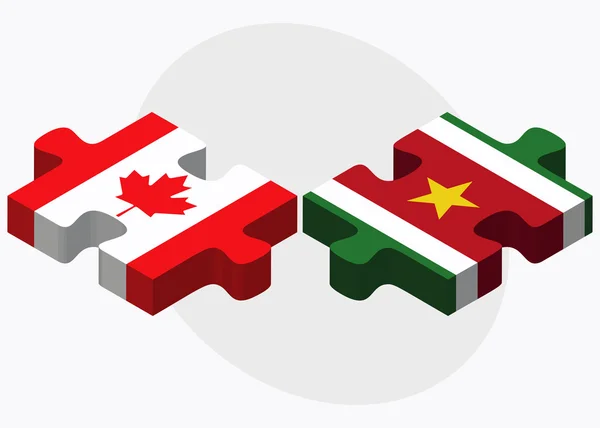 Canada and Suriname Flags — Stock Vector