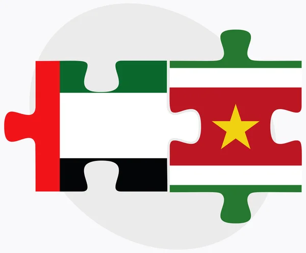 Émirats arabes unis et drapeaux du Suriname — Image vectorielle