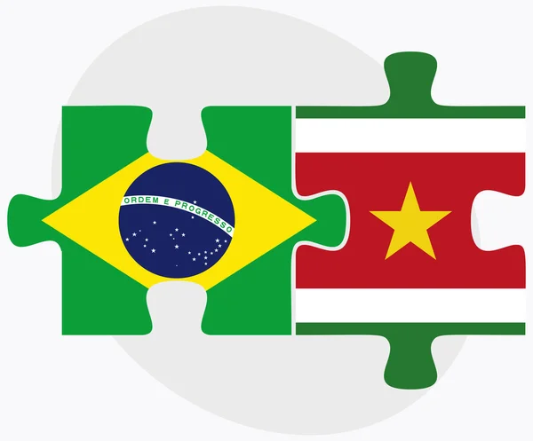 Σημαία Βραζιλίας και Σουρινάμ — Διανυσματικό Αρχείο