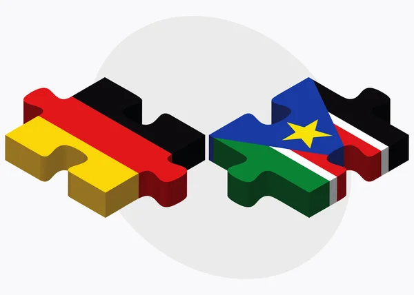 Bandeiras da Alemanha e do Sudão do Sul — Vetor de Stock