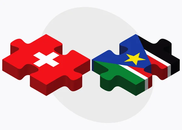 Zwitserland en Zuid-Soedan — Stockvector
