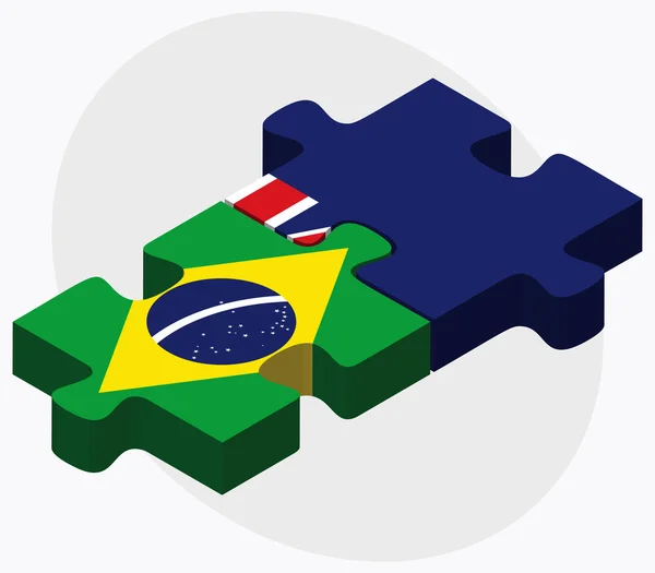Brésil et Géorgie du Sud et îles Sandwich du Sud — Image vectorielle