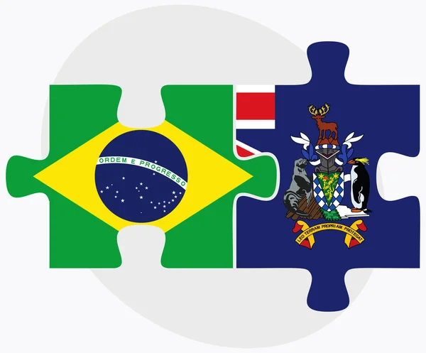Brazil and South Georgia and the South Sandwich Islands — Stock Vector
