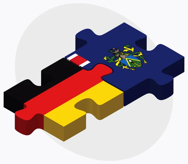Banderas de Alemania e Islas Pitcairn — Vector de stock