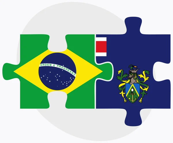 Brazil and Pitcairn Islands Flags — Stock Vector