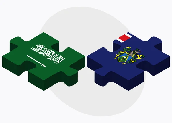 Suudi Arabistan ve Pitcairn Adaları bayrakları — Stok Vektör