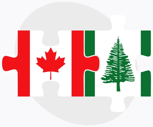 Canada en Norfolk Island vlaggen — Stockvector