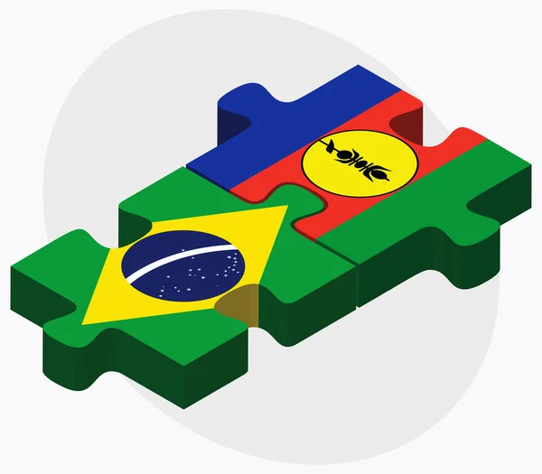 Βραζιλία και Νέα Καληδονία σημαίες — Διανυσματικό Αρχείο