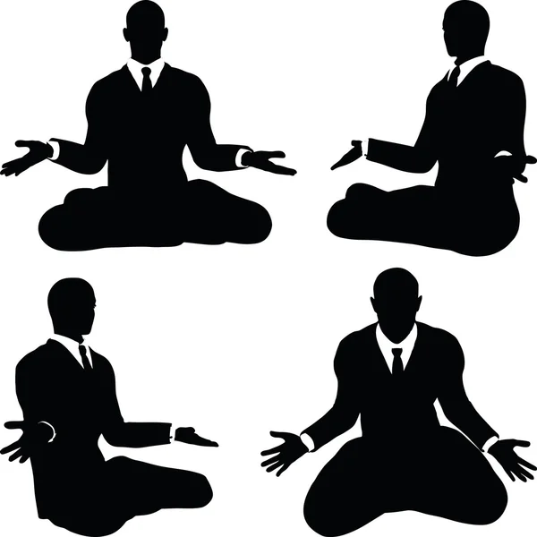 Homem de negócios ioga pose — Vetor de Stock