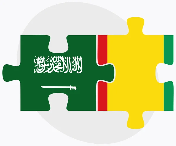 Banderas de Arabia Saudita y Guinea — Vector de stock