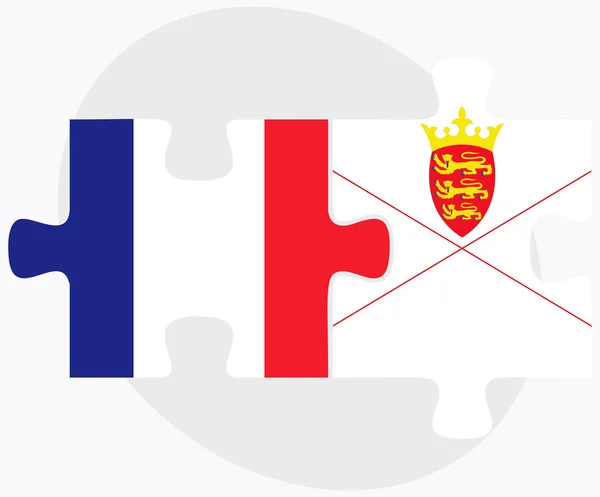 Banderas de Francia y Jersey — Archivo Imágenes Vectoriales