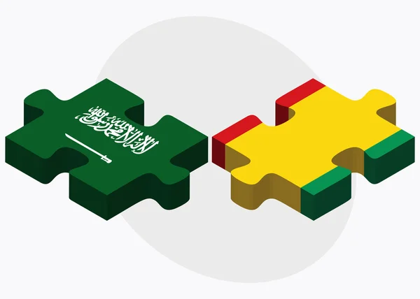 Saudiarabien och Guinea flaggor — Stock vektor