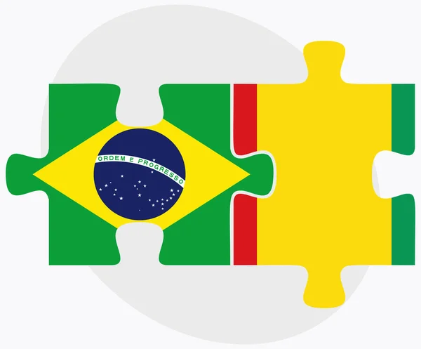 Brasilien und Guinea-Flaggen — Stockvektor