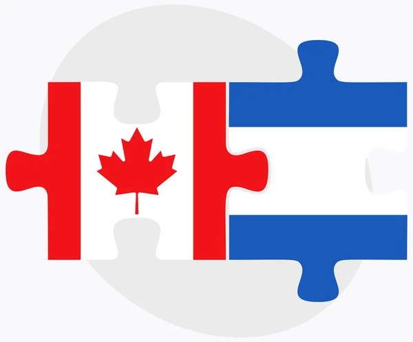 Banderas de Canadá y Nicaragua — Vector de stock