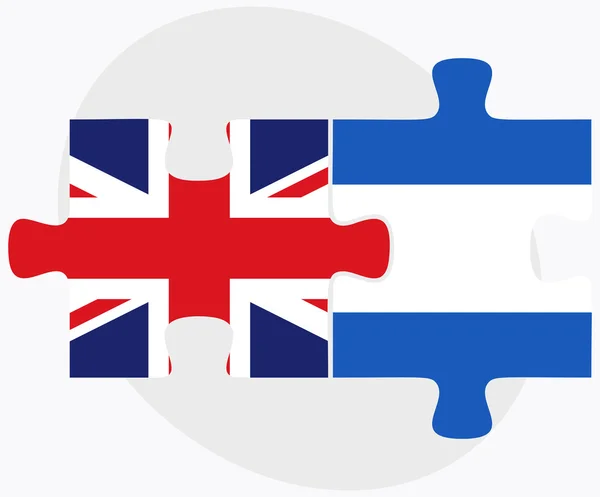 Vereinigtes königreich und nicaragua flaggen — Stockvektor