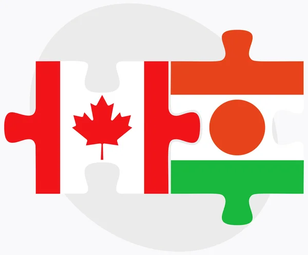 Kanada i Niger flagi — Wektor stockowy