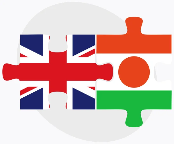 Verenigd Koninkrijk en Niger vlaggen — Stockvector
