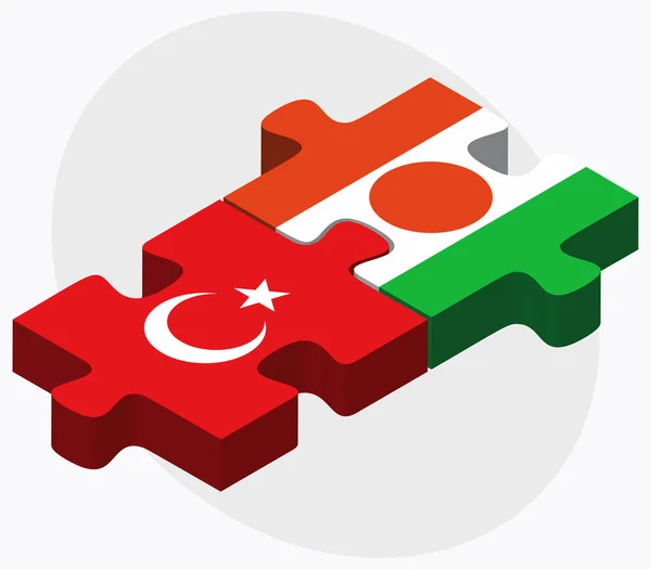 Türkische und nigerianische Flaggen — Stockvektor