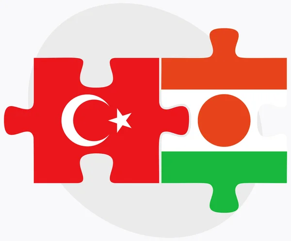 Turkiet och Niger flaggor — Stock vektor