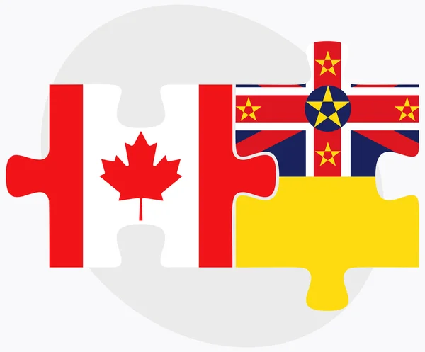 Canada and Niue Flags — Stock Vector