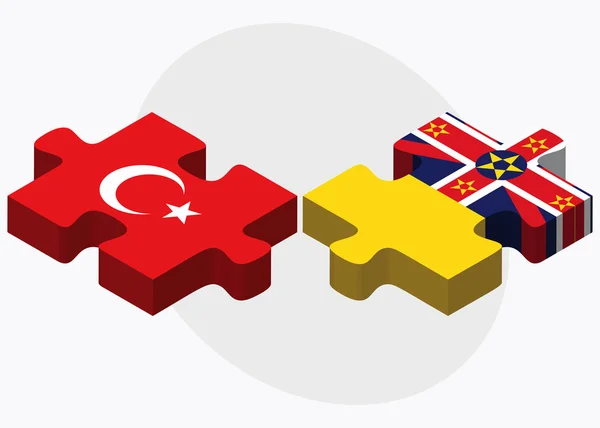 土耳其和纽埃标志 — 图库矢量图片