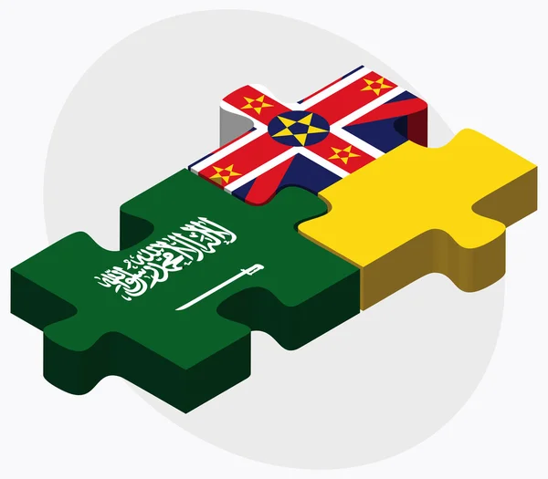 Saudi Arabia and Niue Flags — Stock Vector