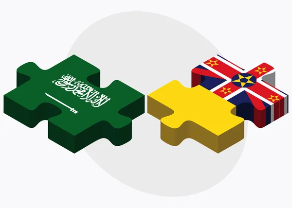 Banderas de Arabia Saudita y Niue — Vector de stock