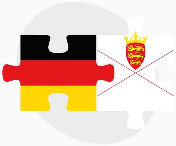 Germany and Jersey Flags — Stock Vector