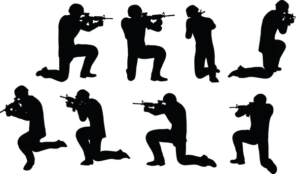 Businessman soldier shoot — Stock Vector