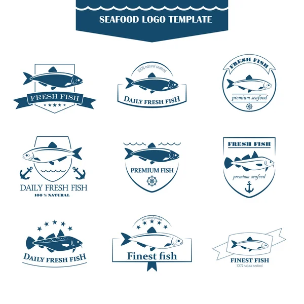 Plantilla de logos de mariscos — Vector de stock