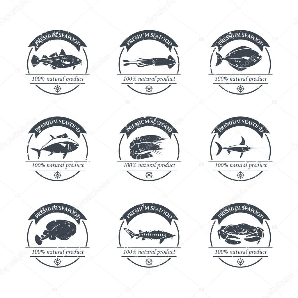 Seafood logos template