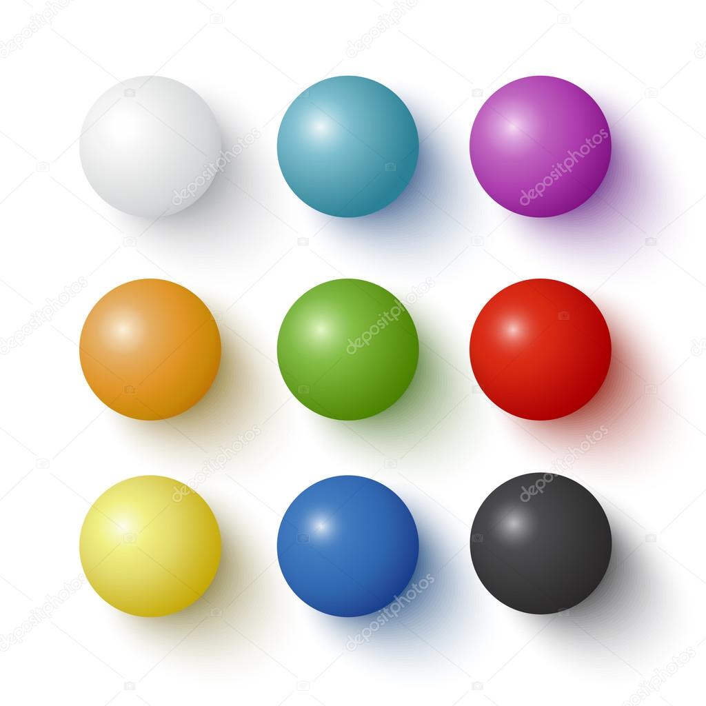 Collection of colorful glossy spheres