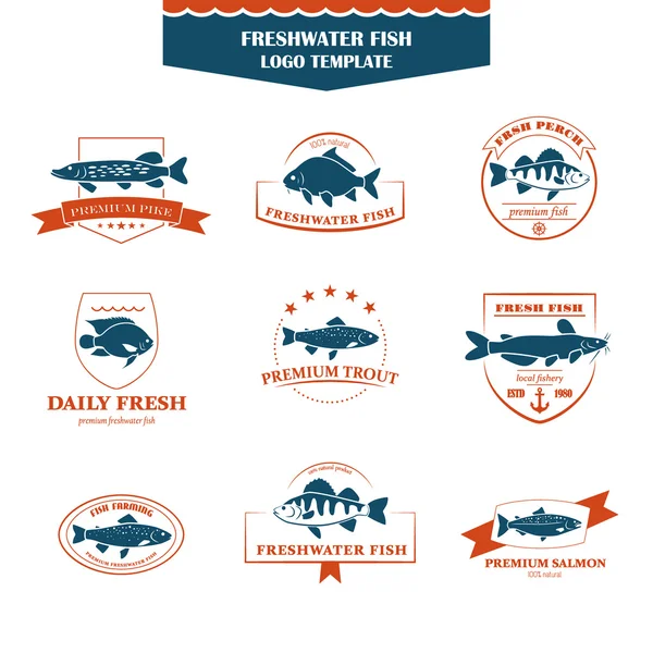 Mükemmel bir set balık logoları.