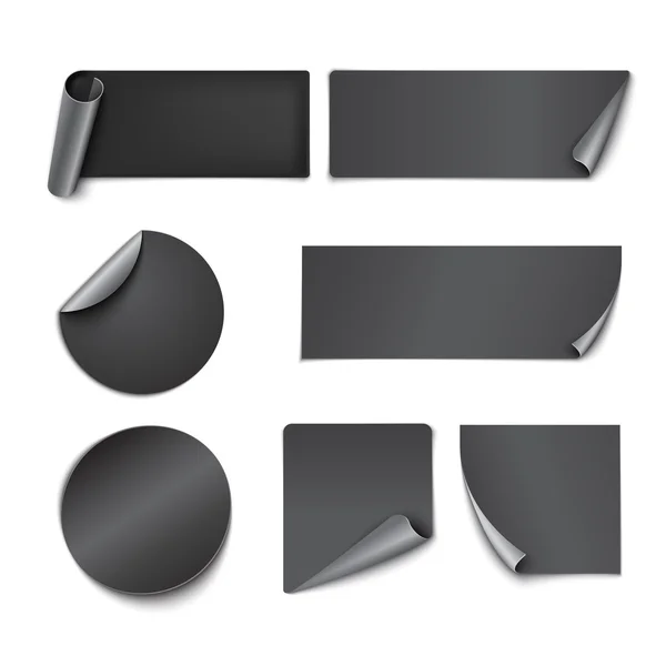 Siyah kağıt etiketleri kümesi