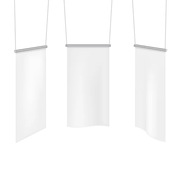 Conjunto de modelos de banners têxteis brancos . —  Vetores de Stock