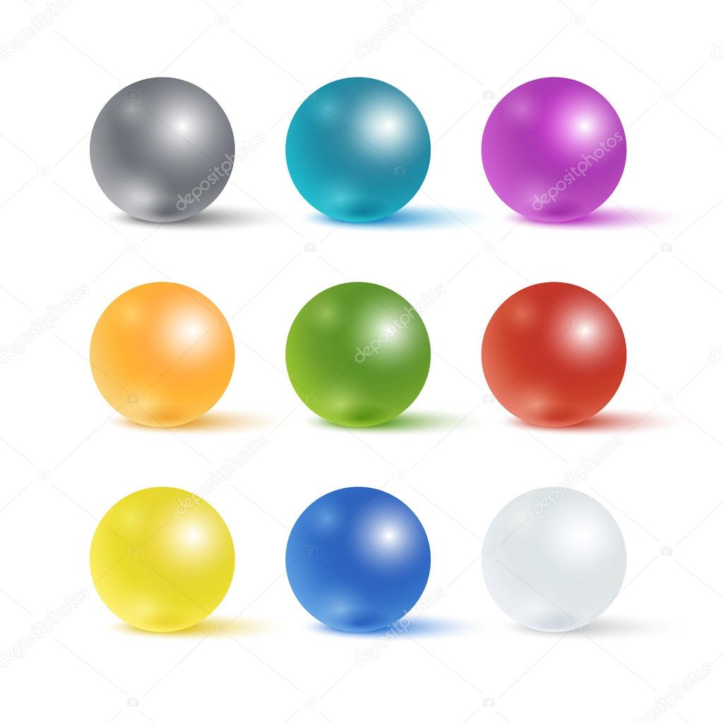 Collection of colorful glossy spheres