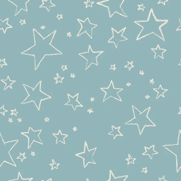 Hand drawn stars pattern — Stock Vector